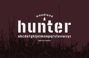 Orijinal küçük harf şablonu plaka sans serif yazı tipi