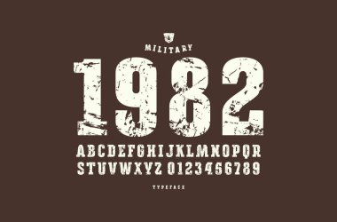 Özgün levha serif yazı tipi. Kalın yüz