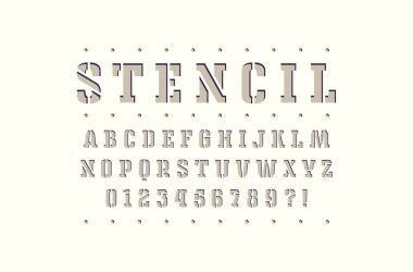 Dekoratif şablon-plaka levha serif yazı tipi