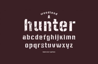 Orijinal küçük harf şablonu plaka sans serif yazı tipi