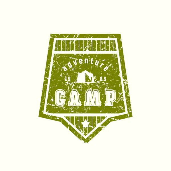 Emblema del camping. Diseño gráfico para camiseta — Vector de stock