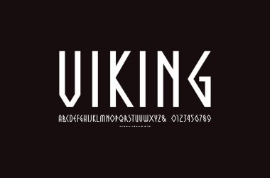 Dekoratif geometrik dar sans serif yazı tipi