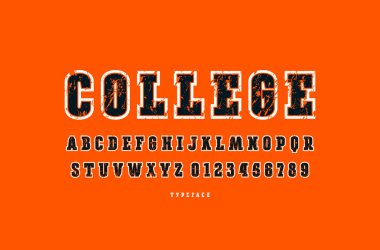 Dekoratif levha serif yazı tipi dağılımı ile