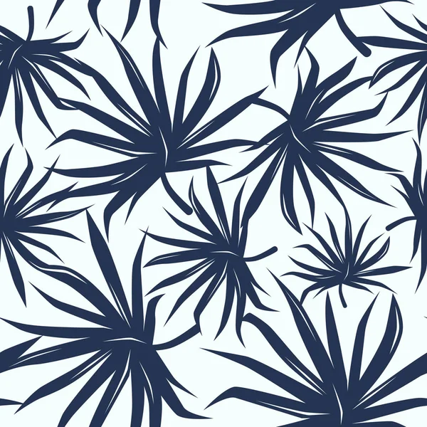 Seamless pattern with tropical palm tree leaves — Stock Vector