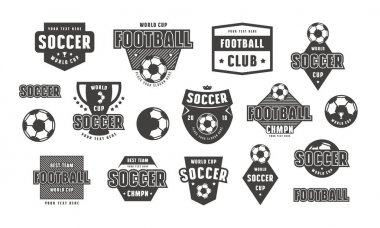 Şablon amblem futbol takımı için kümesi