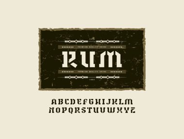 Şablon-plaka serif yazı tipi askeri tarzı
