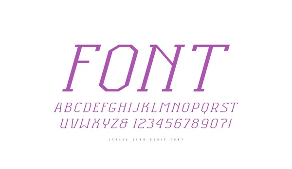 Italic slab serif czcionka w stylu sportu — Wektor stockowy