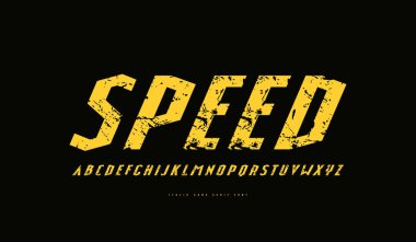 Spor tarzında İtalik daraltma serif yazı tipi