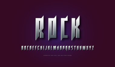 Gümüş renkli dar serif yazı tipi yok 