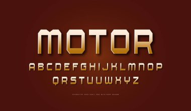 Altın renkli kare serif yazı tipi olmadan