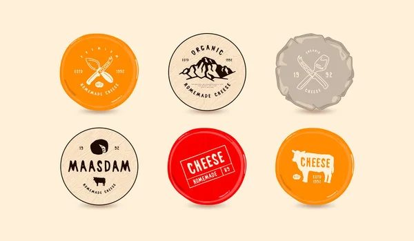 Set of template labels for cheese — Stock Vector