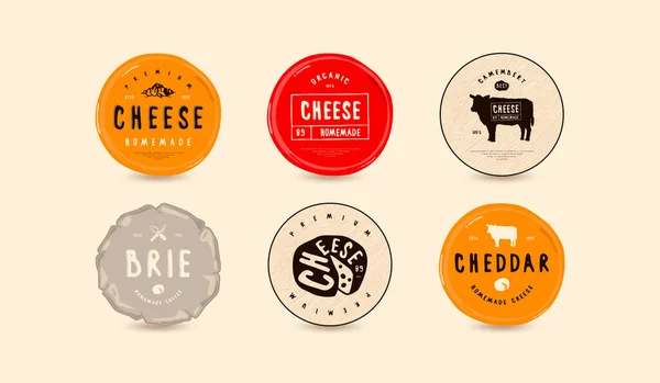 Set of template labels for cheese — Stock Vector