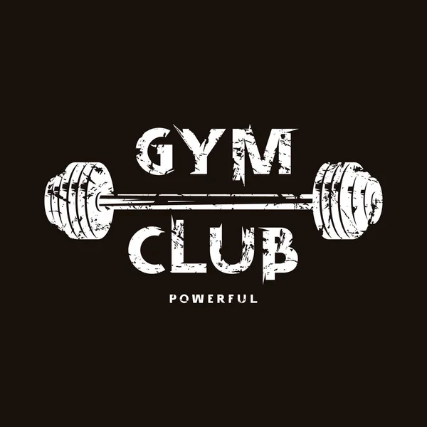 Emblème Pour Club Gym Conception Graphique Pour Shirt Impression Blanche — Image vectorielle