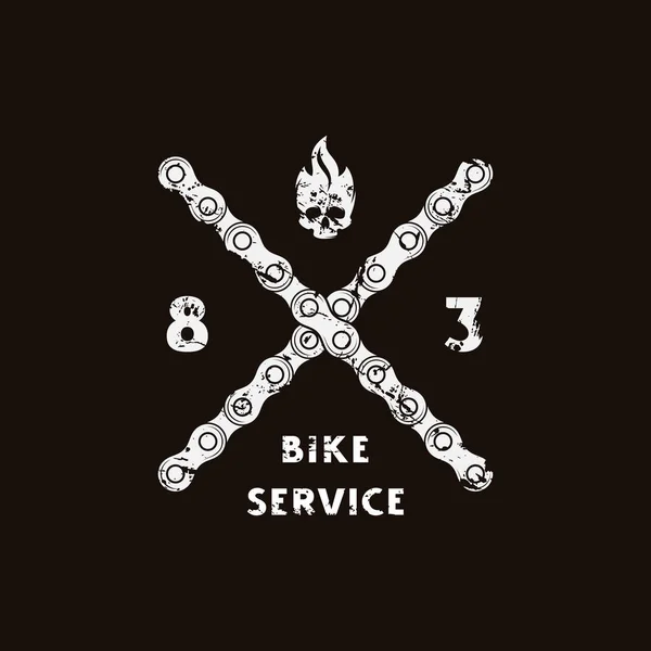 Emblema Para Servicio Bicicletas Diseño Gráfico Para Camiseta Impresión Blanca — Vector de stock