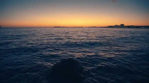 Ibiza San Antonio port après coucher de soleil afterglow — Video