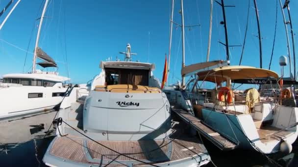 Balearerna Formentera båthamn — Stockvideo