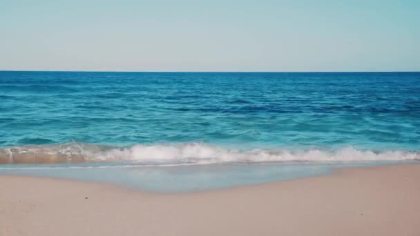 Baleares Ilha Formentera Azul Teal Ondas — Vídeo de Stock