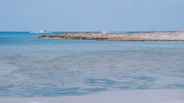 Baleares Ilha Formentera Secret Beach Água Transparente — Vídeo de Stock