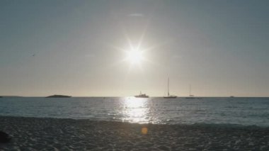 Balear Adası Formentera Plaj Günbatımı