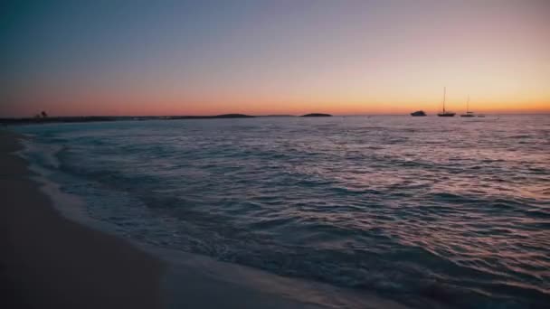 Balearerna Formentera Post Sunset Afterglow — Stockvideo