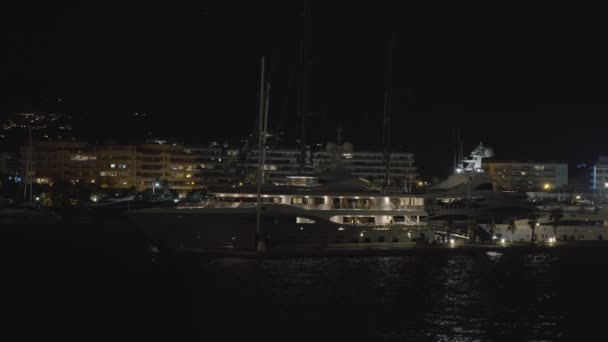 Balearen Ibiza Dalt Vila Oude Stad 's nachts — Stockvideo