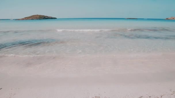 Islas Baleares Formentera Clean Paradise Beach — Vídeos de Stock