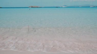 Balear Adası Formentera Teal Şeffaf Denizi