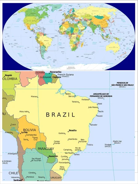 Brazilië en de wereld — Stockfoto