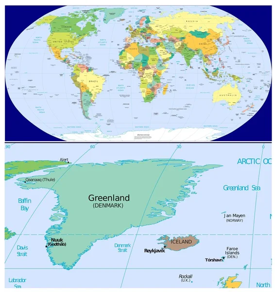 Grönland und die Welt — Stockfoto