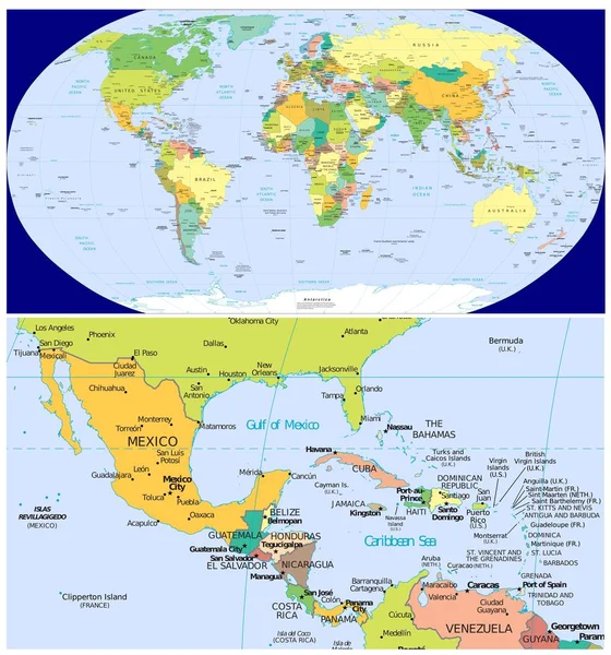 Mexiko Västindien och världen — Stockfoto