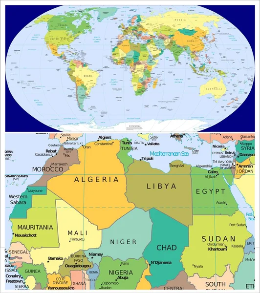 Noord-Afrika en de wereld — Stockfoto
