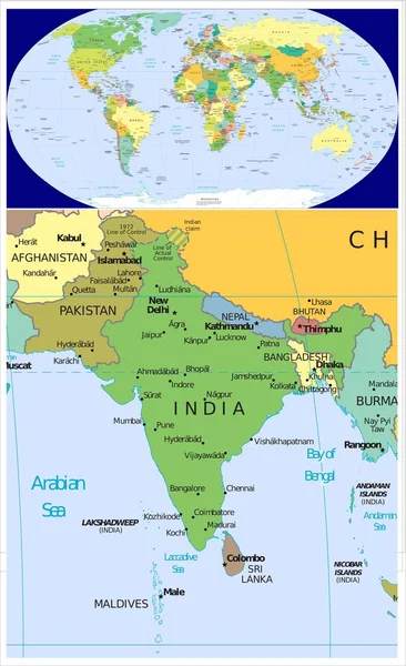 Südasien und die Welt — Stockfoto
