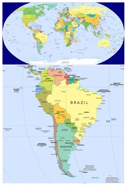 Jižní Amerika a svět — Stock fotografie