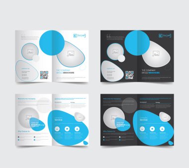 Yaratıcı ve Eşsiz Çift Katlı Broşür 2 renk biçiminde