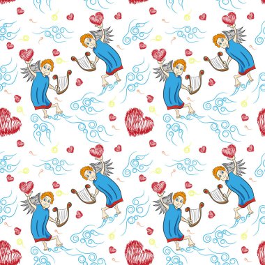 Dikişsiz desen, bir harp bulutlar ile aşk tanrısı