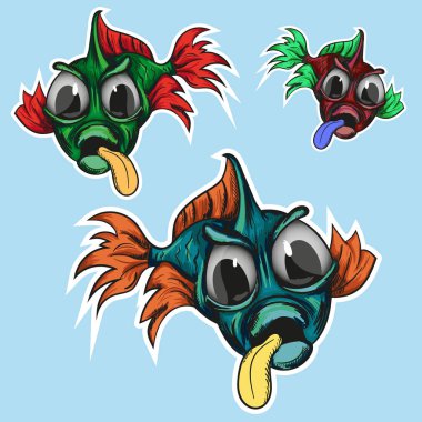 Bir balık gösteren etiket