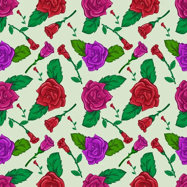 Fondo floral sin costuras de rosas — Vector de stock