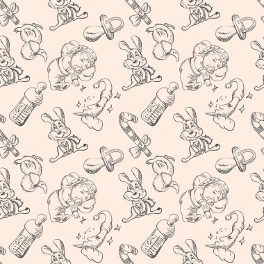 Uyuyan bir bebek ve oyuncak bir rüya 4 içinde sorunsuz kroki