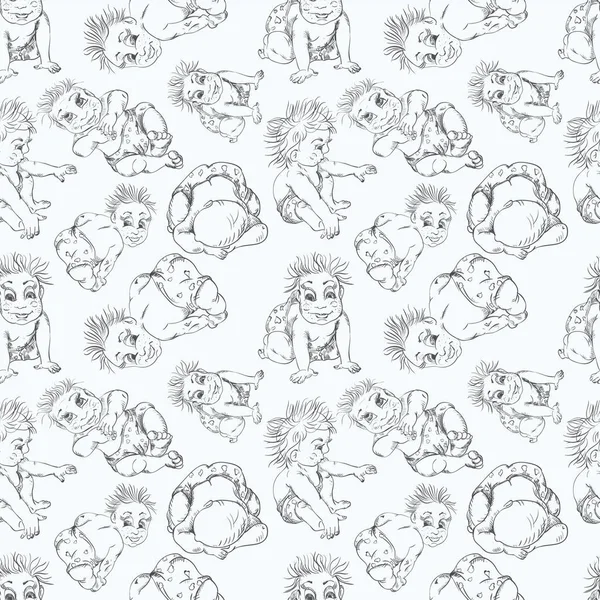 Bir bebek farklı bir kroki seamless modeli poz chil