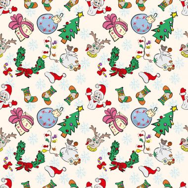 Çocuk çizimleri ile Noel ve N tarzı desen