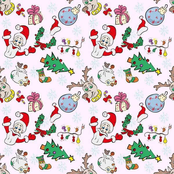 Çocuk çizimleri ile Noel ve N tarzı desen