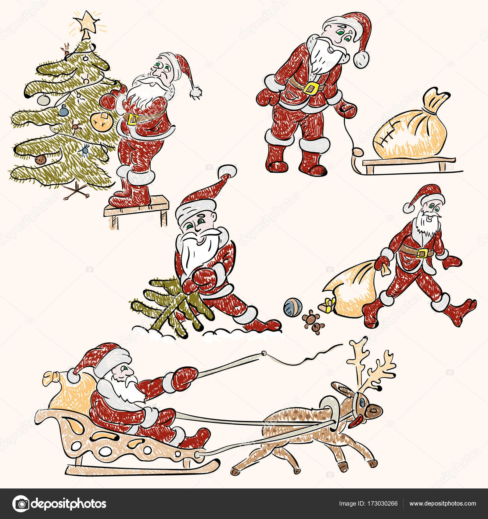 Rysunki Dzieci Boże Narodzenie Santa Claus Grafika