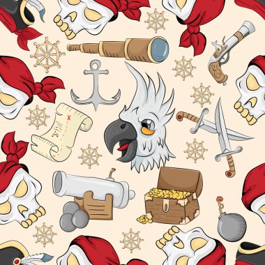 korsan sembolizm konulu seamless modeli