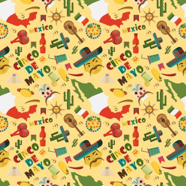 seamless pattern illustration in flat style on isolated backgrou clipart