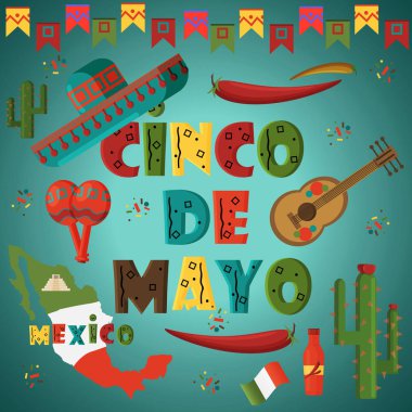 flat_3_style izole arka plan Meksika elem üzerinde resimde