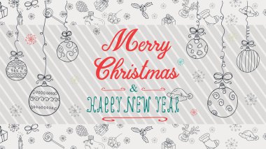 Yılbaşı afişi dekorasyon tasarımı için taslak çizimleri