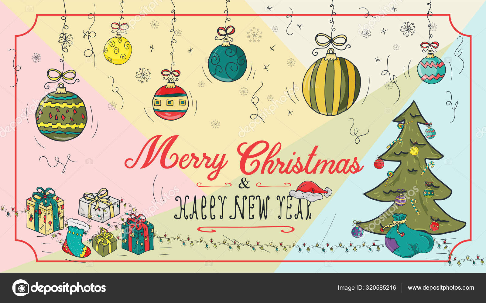 Colorful sketch of new year presents and gifts Vector Image