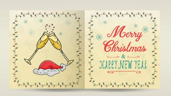 Макет 6 рождественских и новогодних открыток для дизайна р — стоковый вектор