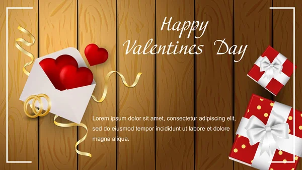 Valentines day greetings banner with space for text for postcard