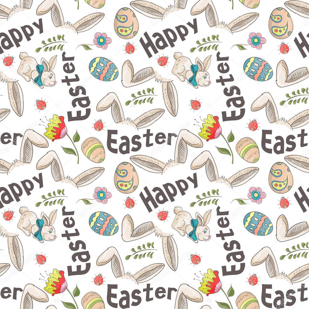 Easter 7 holiday seamless illustration pattern color drawings de